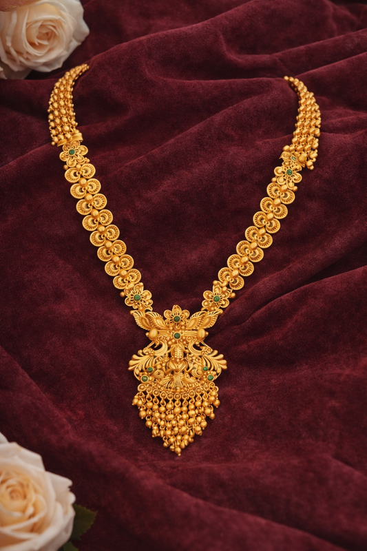 Royal Peacock Temple Gold Necklace Set